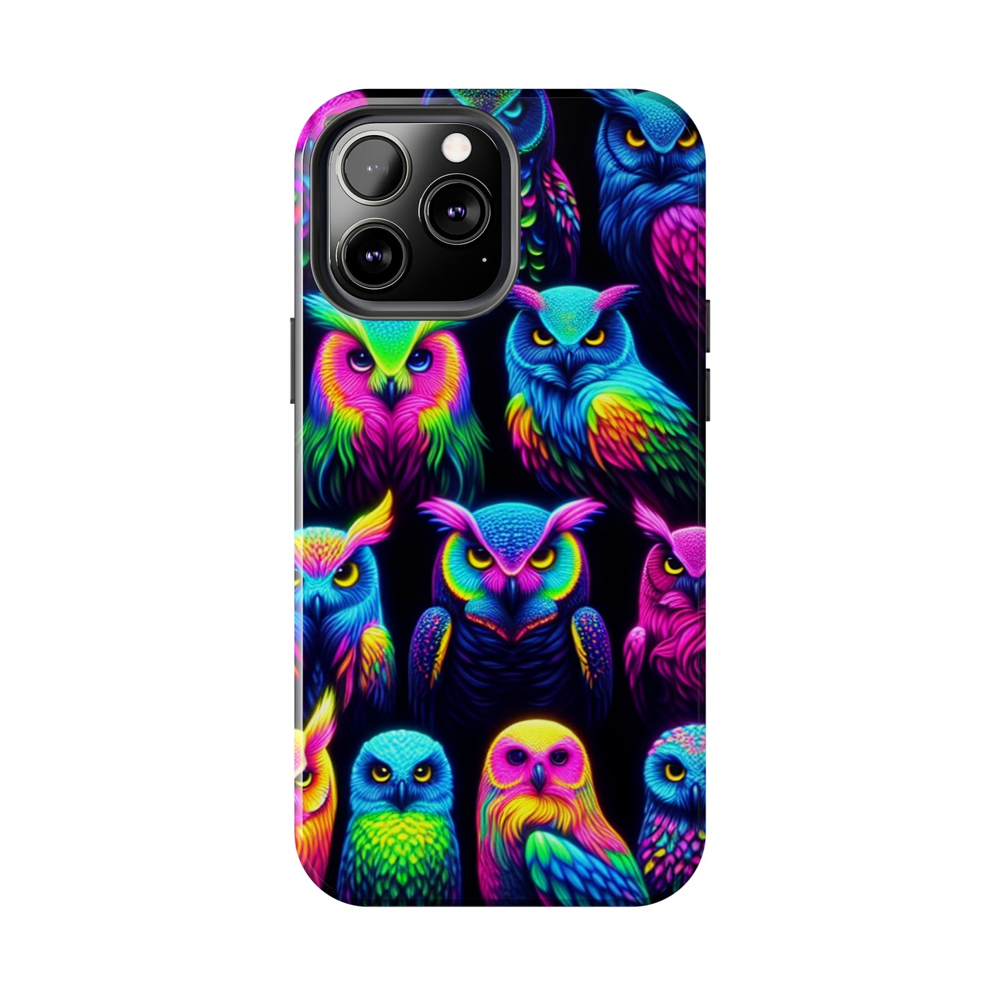 "Nocturnal Neon Glow" NEON Owls Tough Phone Case