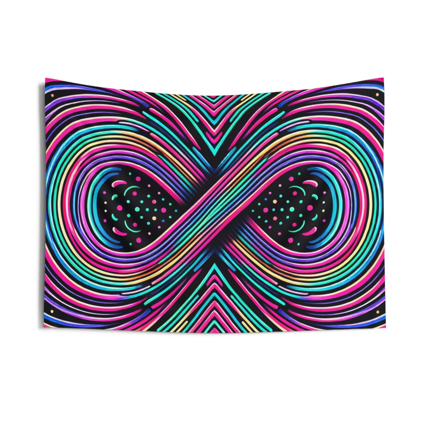 Neon Infinity Euphoria. Infinity Patterns Art Tapestry