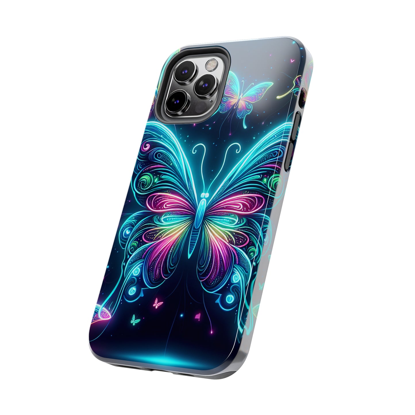 "Neon Butterfly Glo-Rama" NEON Butterflies Tough Phone Case Iphone 6 7 8 9 10 11 12 13 14 SE X XR XS Pro Max Mini Plus