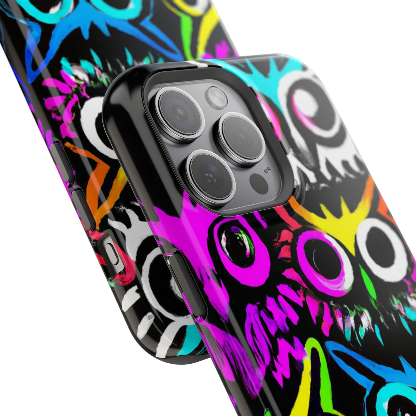 TDB Psychedelic Rave Owl Impact-Resistant Phone Case - Colorful Protection