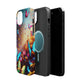 "Neon Butterfly Blooms" Neon Butterflies Premium Art Magsafe Magnet Tough IPhone 13 14 15 Pro Plus Max and Mini in Matte and Glossy Phone cases