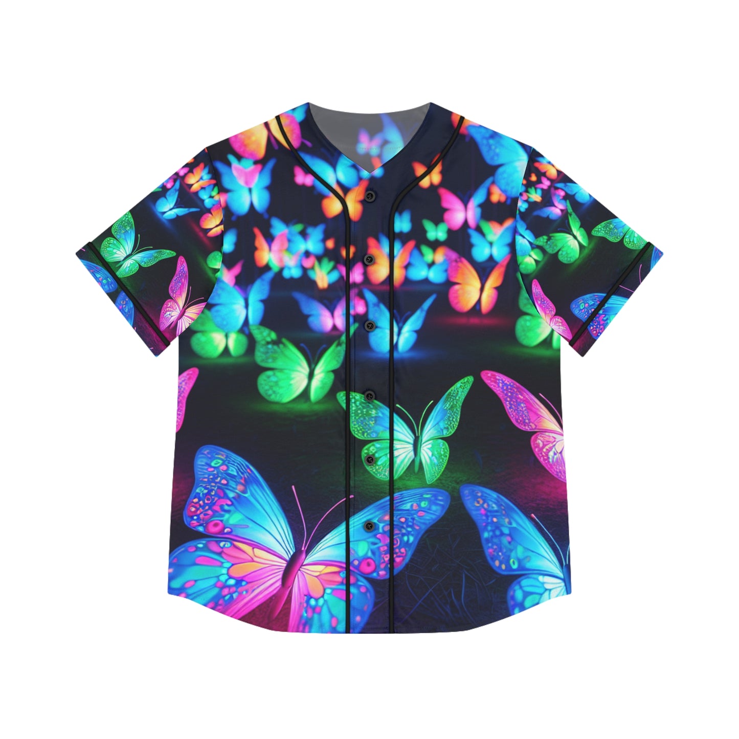 "Electric Flutter" Neon Butterflies Womans Jersey