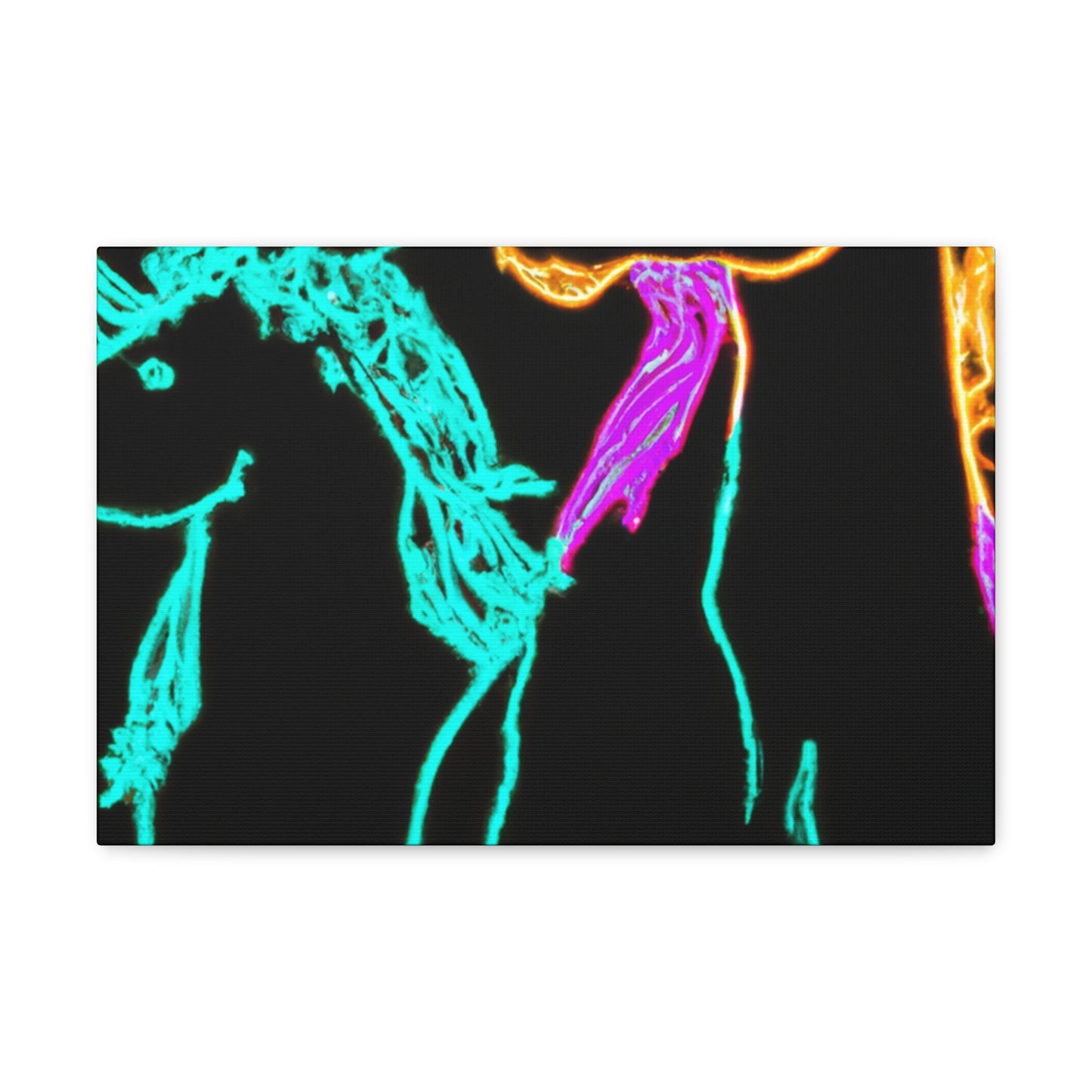 "Neon Splendour of Unicorns" NEON Unicorns Art Canvas