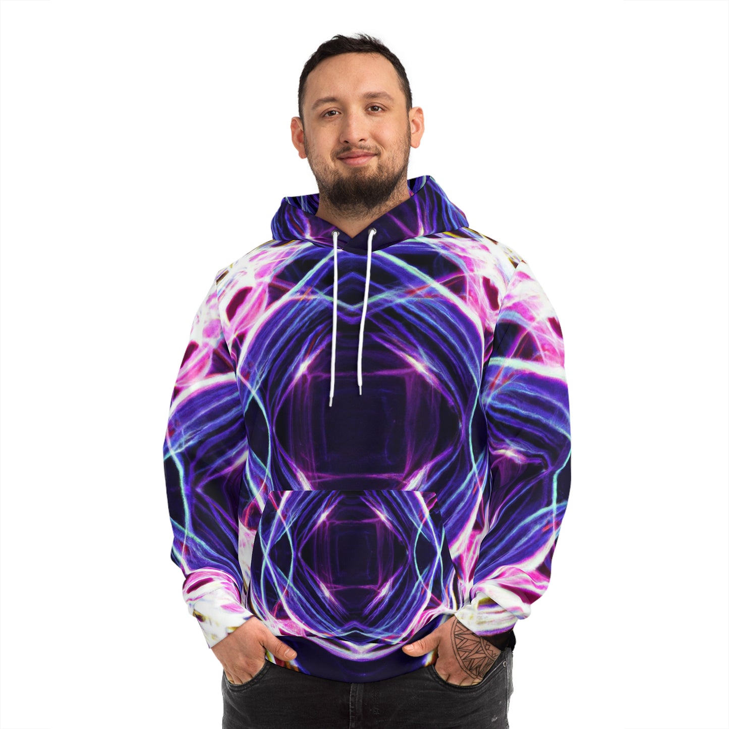 Neon Mystique of Infinity. -Trippy Infinity Patterns AOP Hoodie