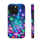 Neon Eden. Neon Butterflies and Mushrooms Premium Art Magsafe Magnet Tough IPhone 13 14 15 Pro Plus Max and Mini in Matte and Glossy Phone cases