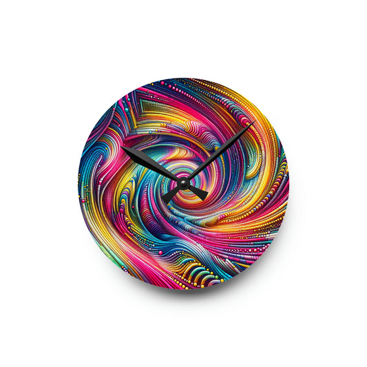 Neon Infinity Vortex Infinity Patterns Art Acrylic Clock