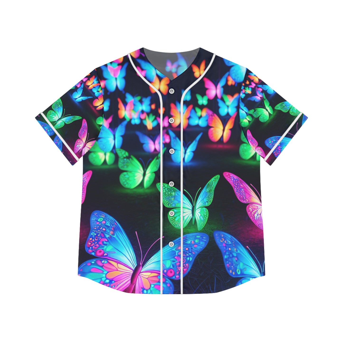 "Electric Flutter" Neon Butterflies Womans Jersey