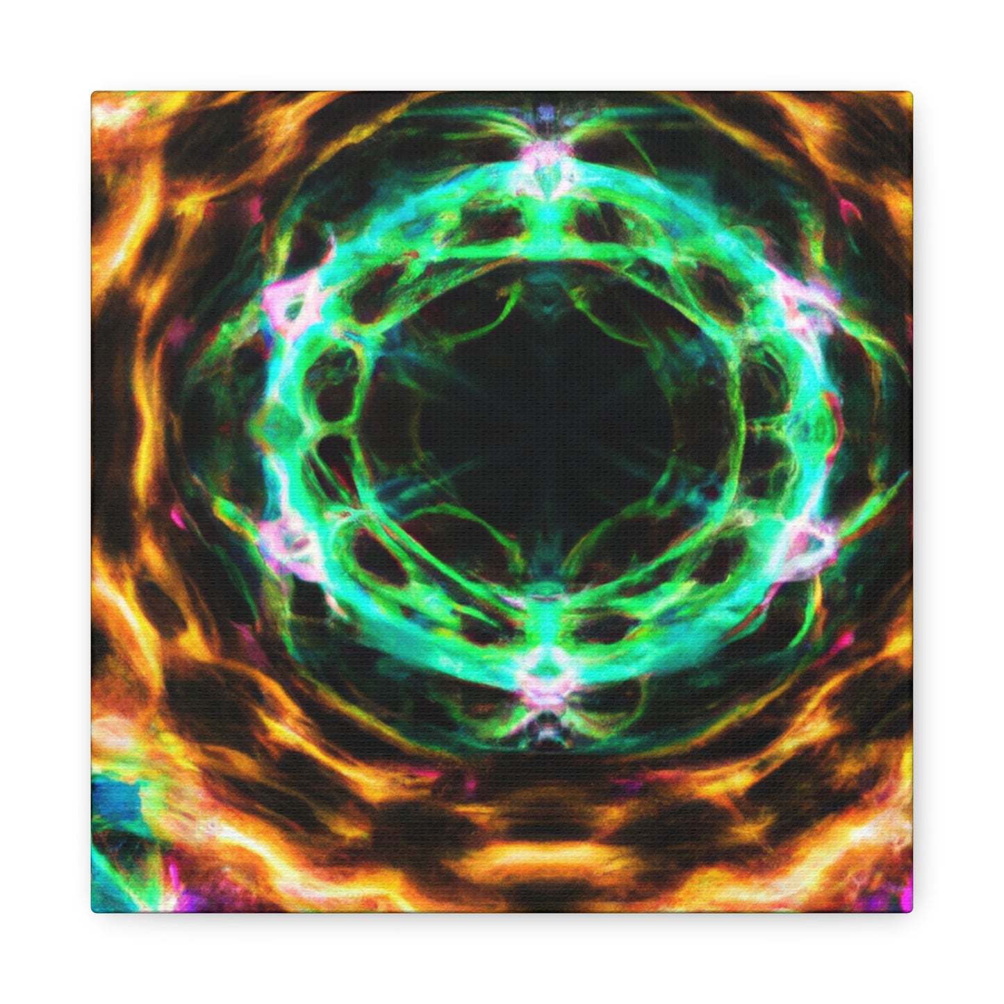Galactic Neon Hyperspace Splatter. Trippy Infinity Patterns Art Canvas