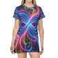 Neon Infinity Vortex. Infinity Patterns Womans T Shirt Dress