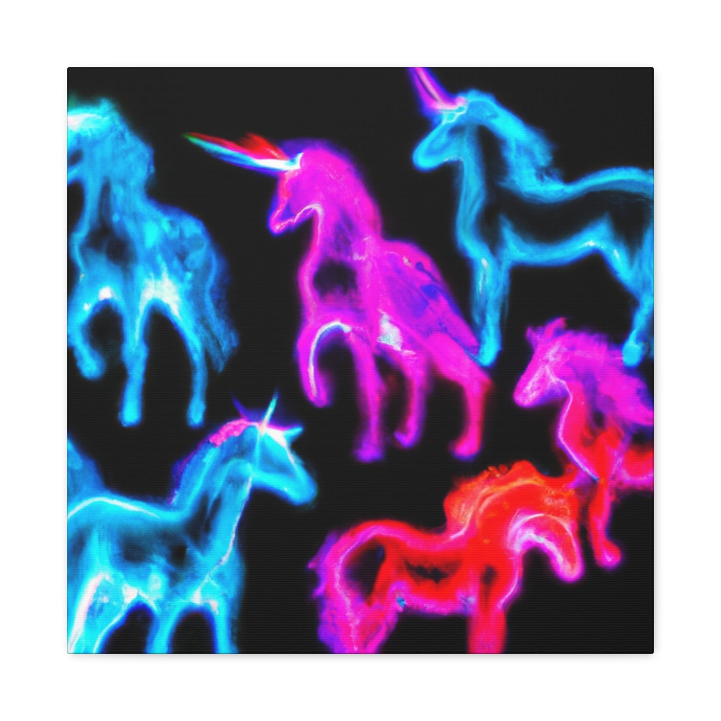 Neon Unicorn Fantasia NEON Unicorns Art Canvas