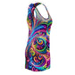 Neon Infinity Vortex. Trippy Infinity Patterns Racerback Dress