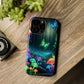 Neon Nocturne. Neon Butterflies and Mushrooms Premium Art Magsafe Magnet Tough IPhone 13 14 15 Pro Plus Max and Mini in Matte and Glossy Phone cases
