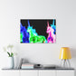 Enchanted Neon Dreamscape NEON Unicorns Art Canvas