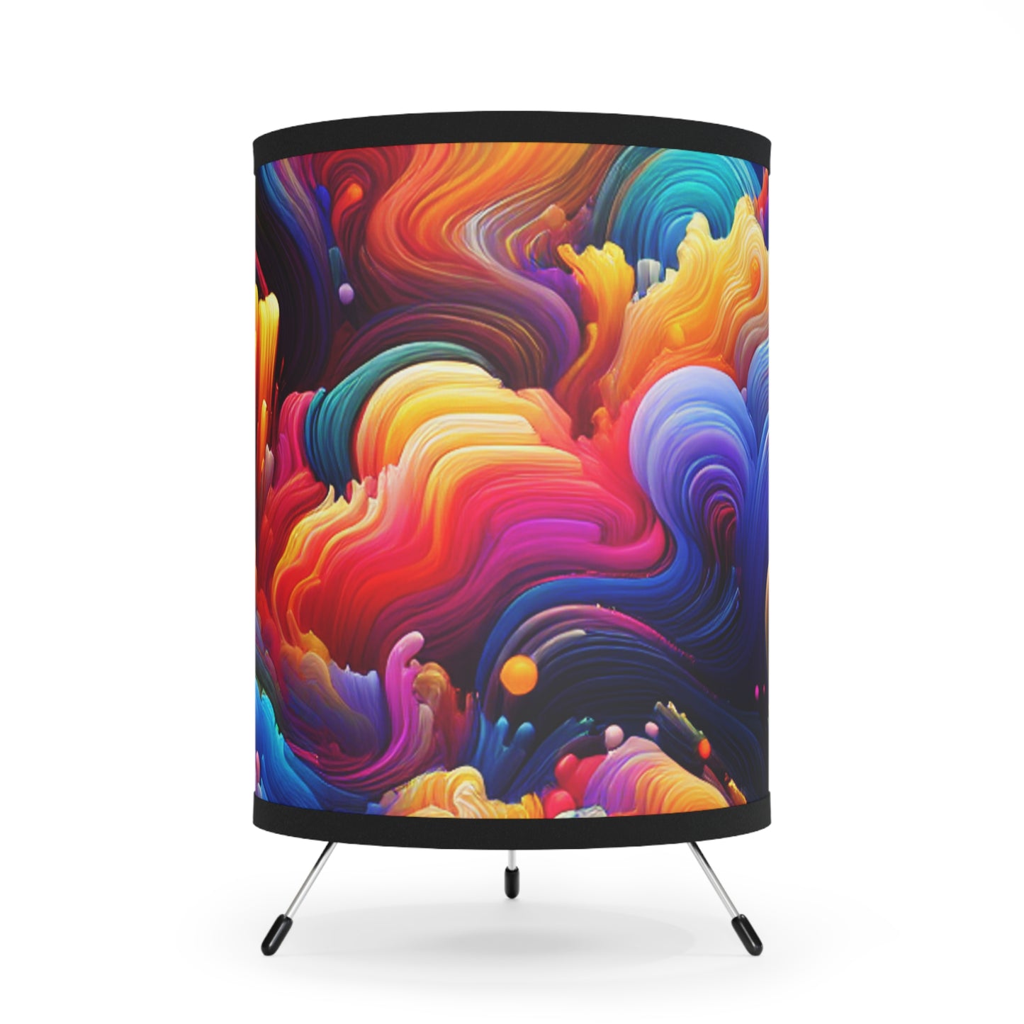 Giovanni Delacroix. - Trippy Infity Patterns Art Tripod Lamp