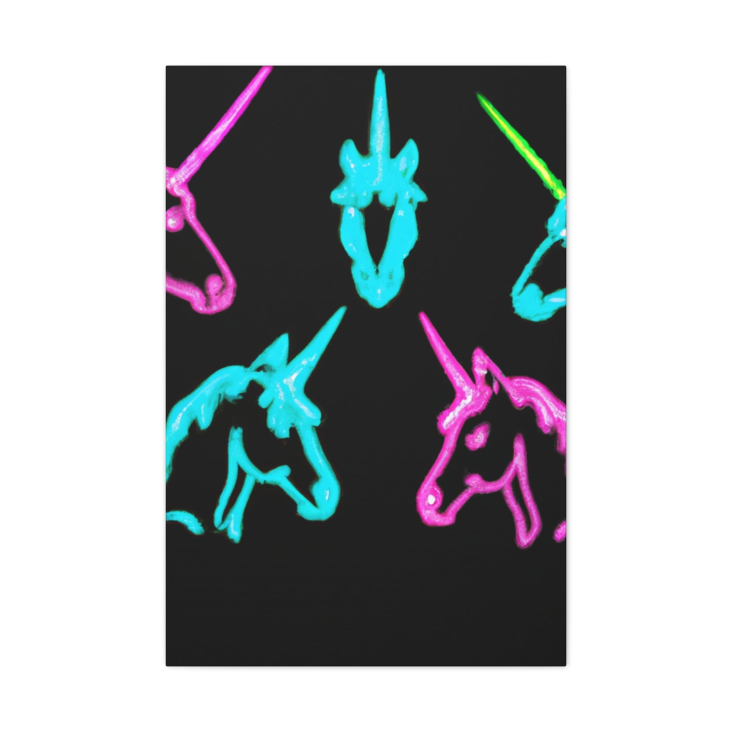 Neon Night Unicorn Prism NEON Unicorns Art Canvas