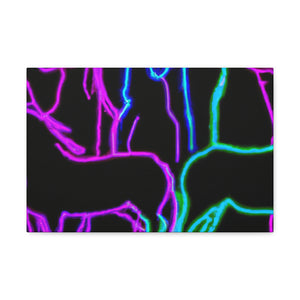 Vibrant Neon Unicornscape. NEON Unicorns Art Canvas