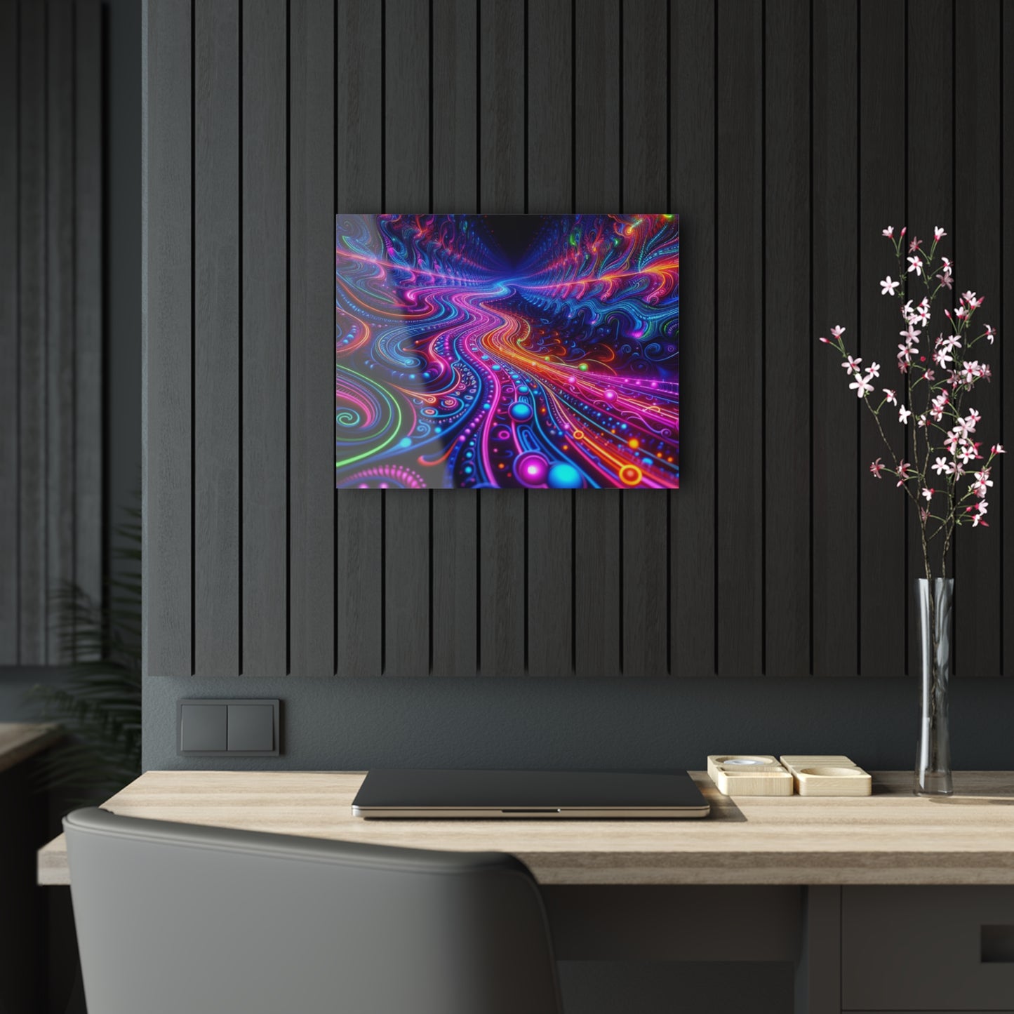 'Vibrant Infinity Prism' Trippy infity Pattern 1/4" Glossy Acrylic Art