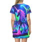 Neon Rainbow Dream Unicorns Neon Unicorns Womans T Shirt Dress