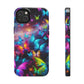 "Neon Flutterings" NEON Butterflies Tough Phone Case Iphone  7 8 9 10 11 12 13 14 SE X XR XS Pro Max Mini Plus