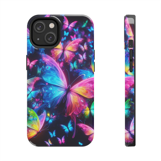 Vivid Neon Flutterbies. NEON Butterflies Tough Phone Case