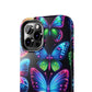 "Dance of the Neon Butterflies" NEON Butterflies Tough Phone Case Iphone 6 7 8 9 10 11 12 13 14 SE X XR XS Pro Max Mini Plus