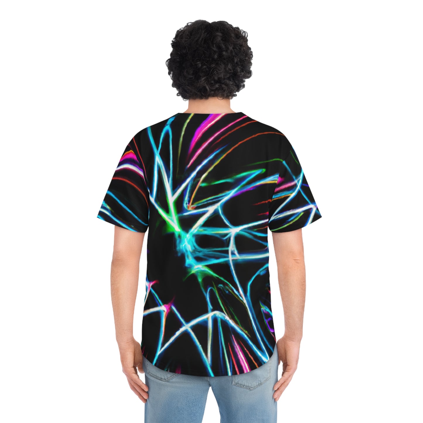 Neon Maze Infinity. Trippy Infinity Patterns Mens Jersey
