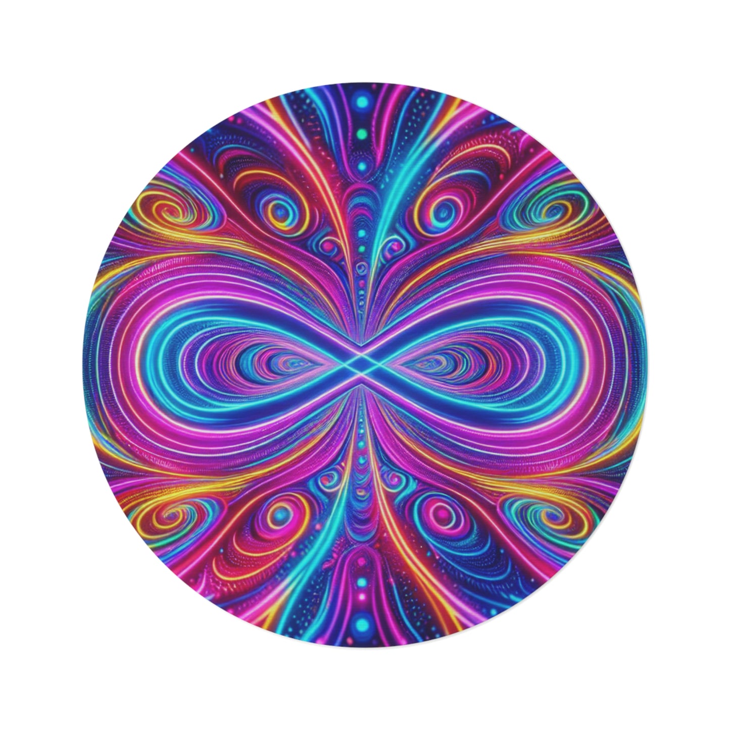 "Visionary Vortex" Infinity Patterns Round Rug