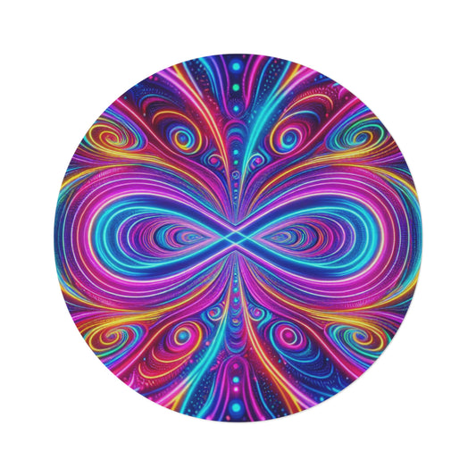 "Visionary Vortex" Infinity Patterns Round Rug