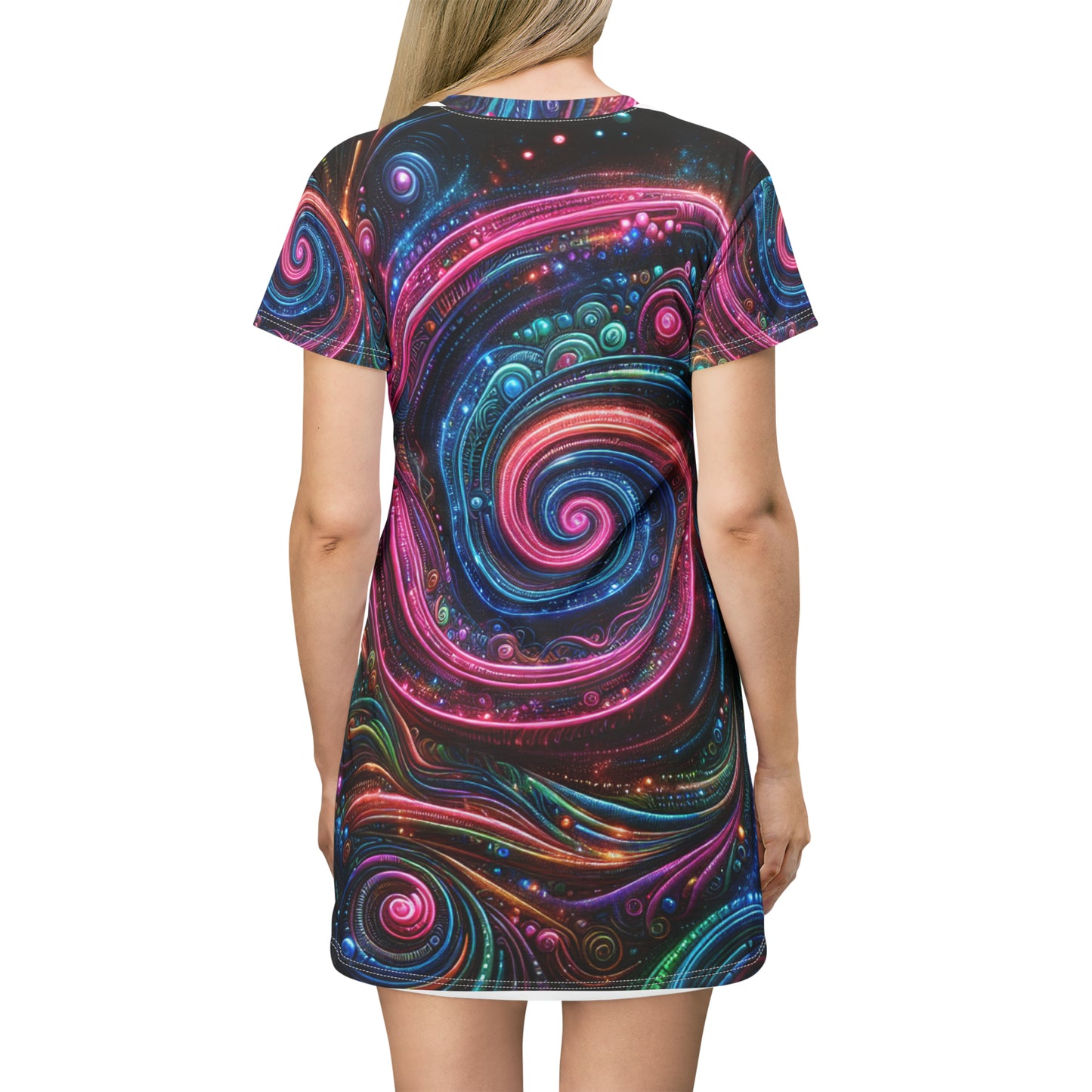 Interstellar Illuminations. Infinity Patterns Womans T Shirt Dress