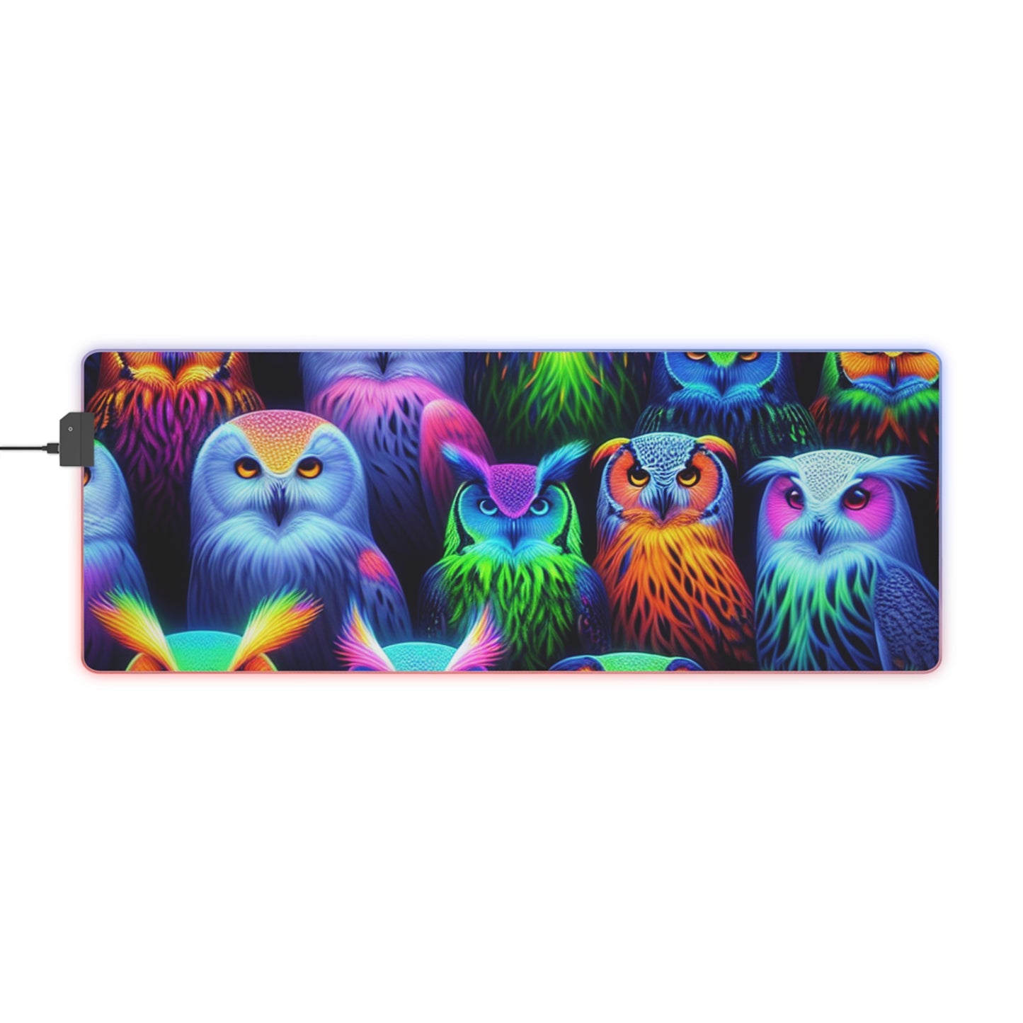 Neonat Owlarium NEON Owls Art LED Mousepad