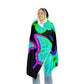 "Aurora's Splendor" - NEON Butterflies Art Hooded Snuggle Blanket