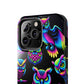 Neon Glowing Owls. NEON Owls Tough Phone Case