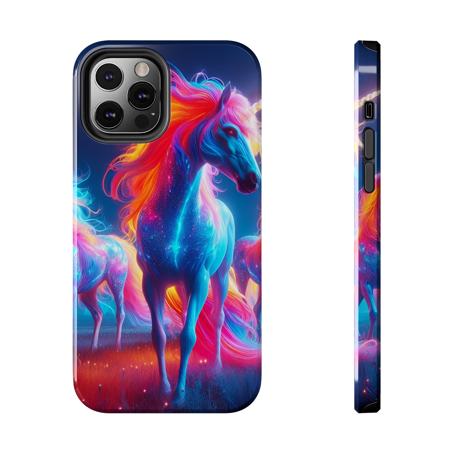 "Neon Dreamscapes: A Pride of Unicorns" NEON Unicorns Tough Phone Case