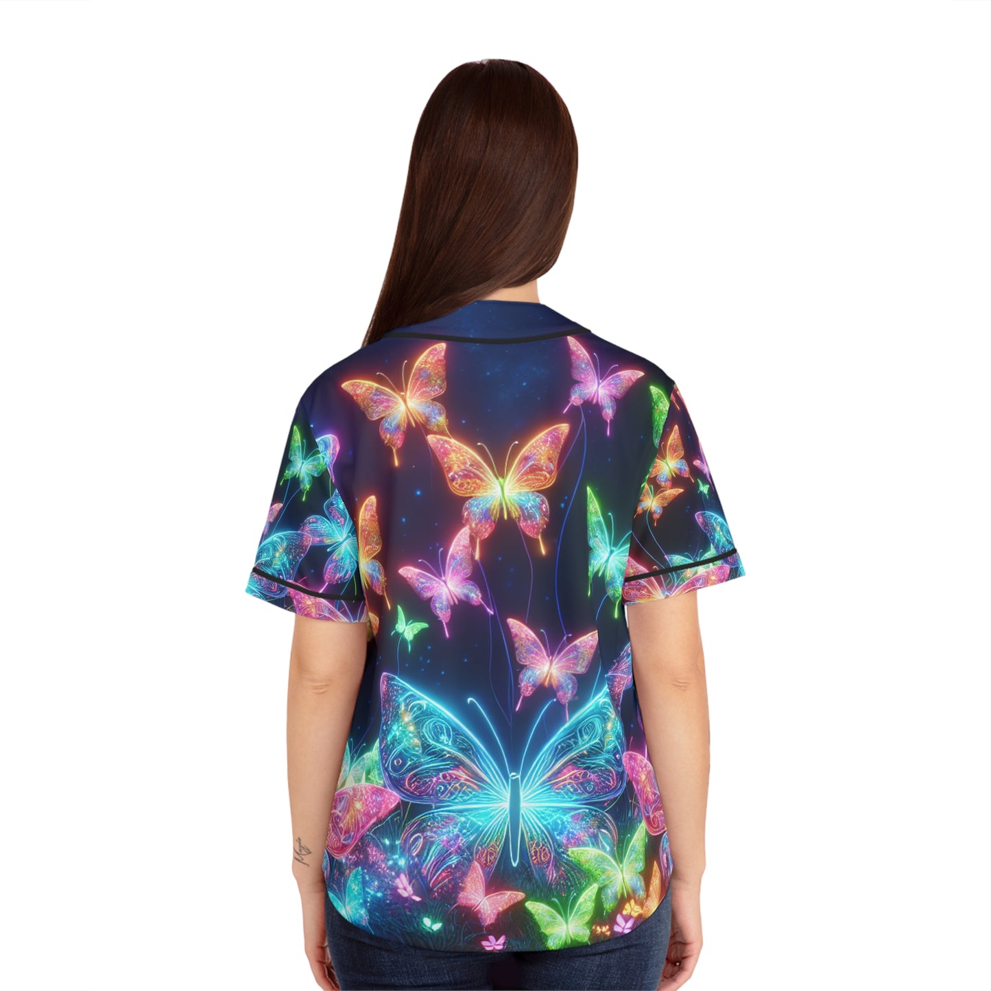 'The Illuminated Flight' Neon Butterflies Womans Jersey