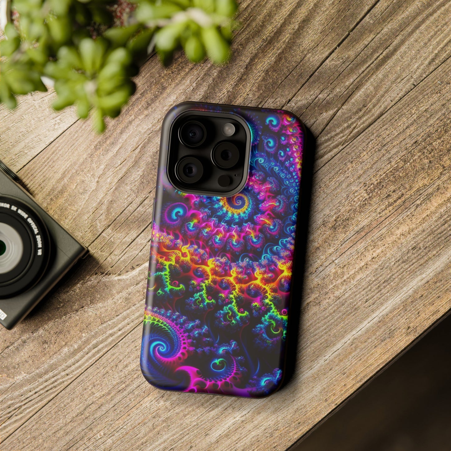 Twilight Infinyscape Neon Trippy Infinity Patterns Premium Art Magsafe Magnet Tough IPhone 13 14 15 Pro Plus Max and Mini in Matte and Glossy Phone cases