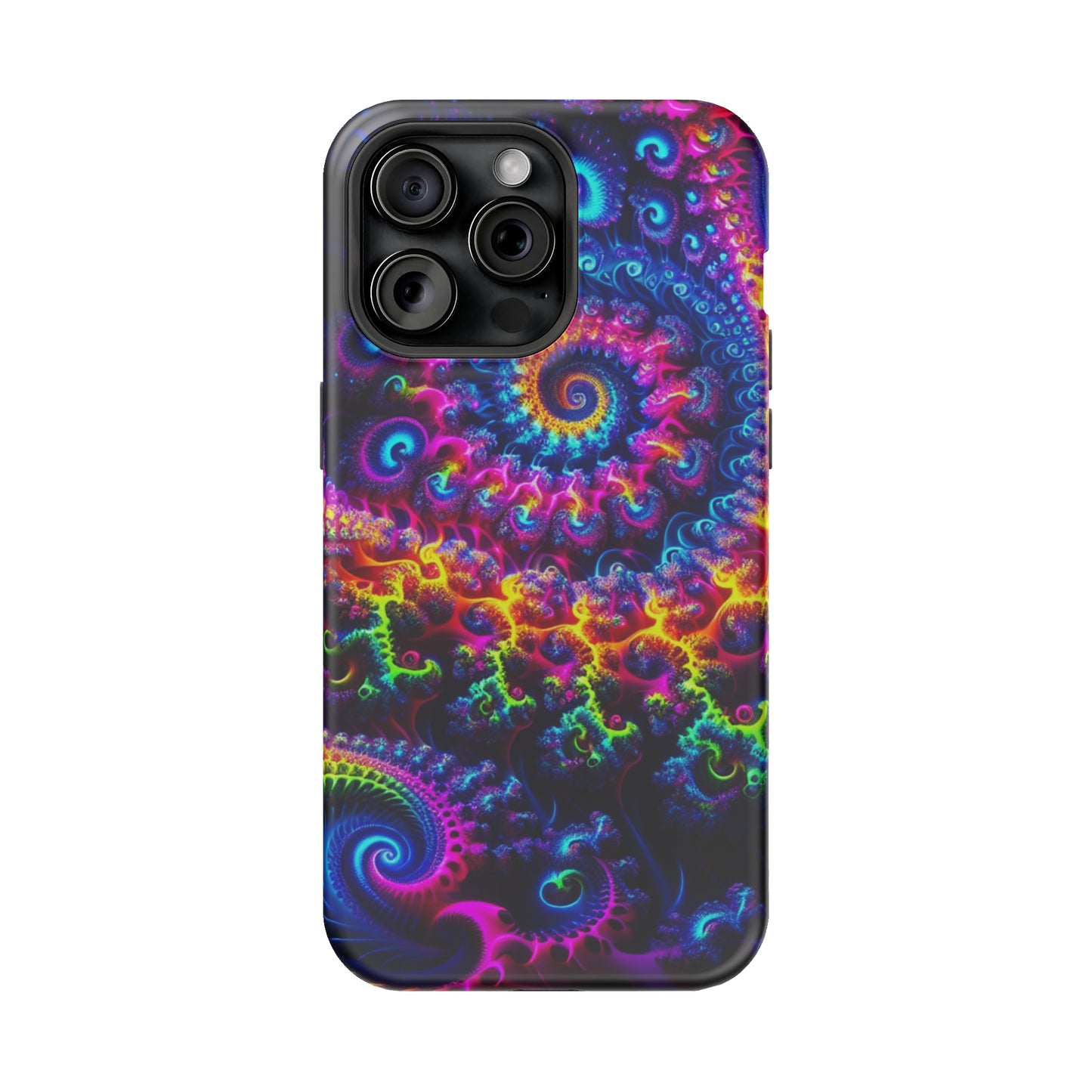 Twilight Infinyscape Neon Trippy Infinity Patterns Premium Art Magsafe Magnet Tough IPhone 13 14 15 Pro Plus Max and Mini in Matte and Glossy Phone cases