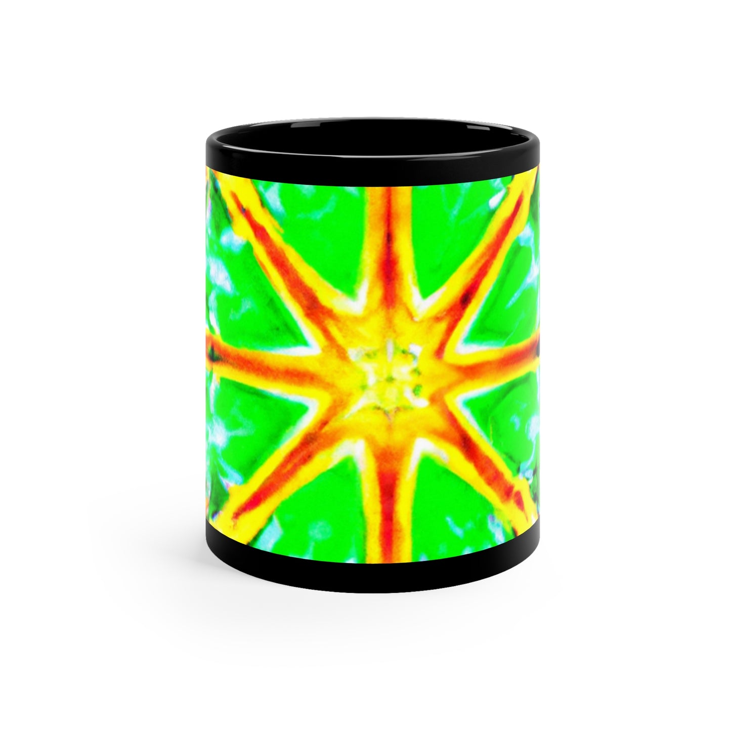 Vibrant Trippy Neon Infinity Illumination Trippy Infninty Patterns 11oz Black Mug