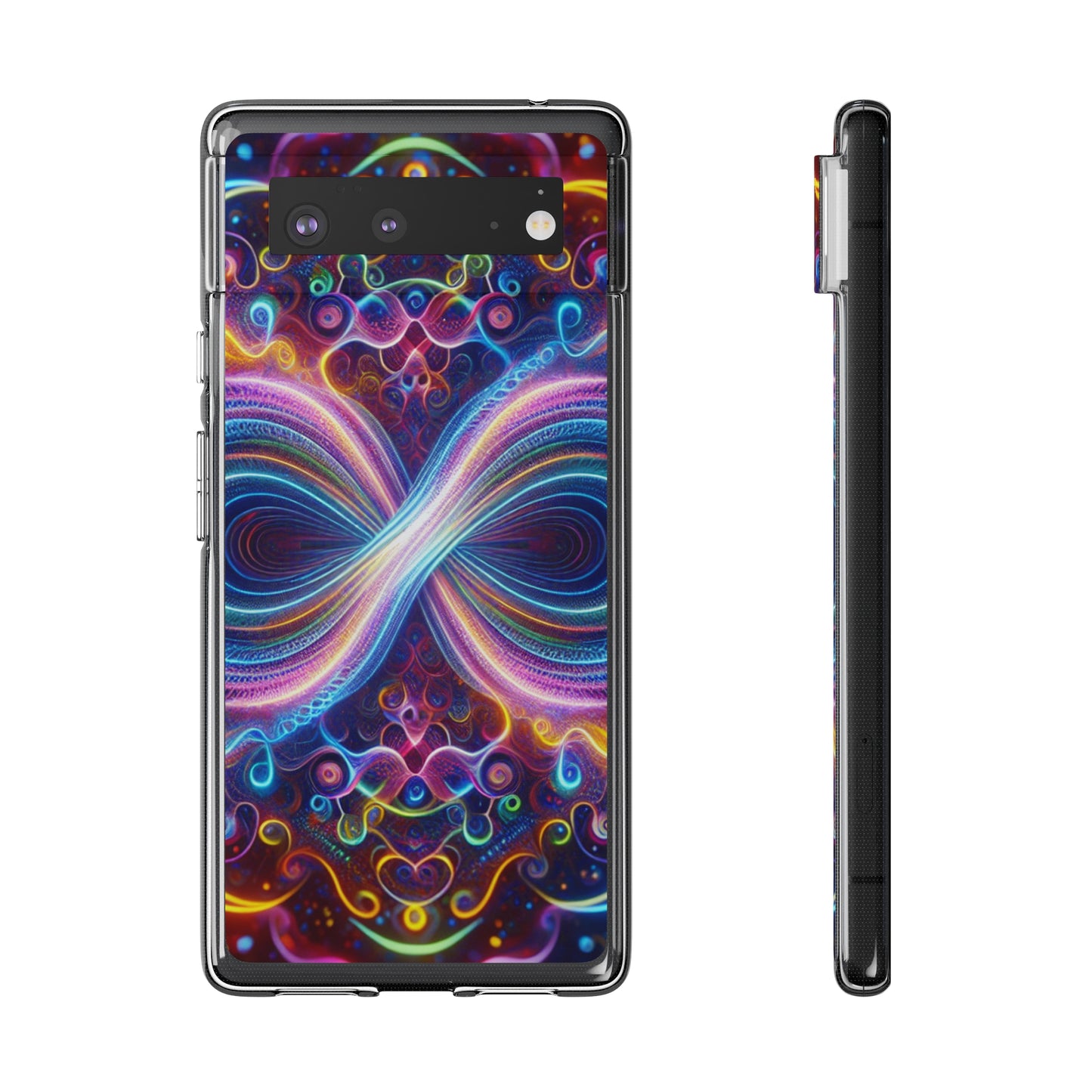 "Neon Infinity Bliss" Infinity Patterns Art Polycarbonate Phone Case