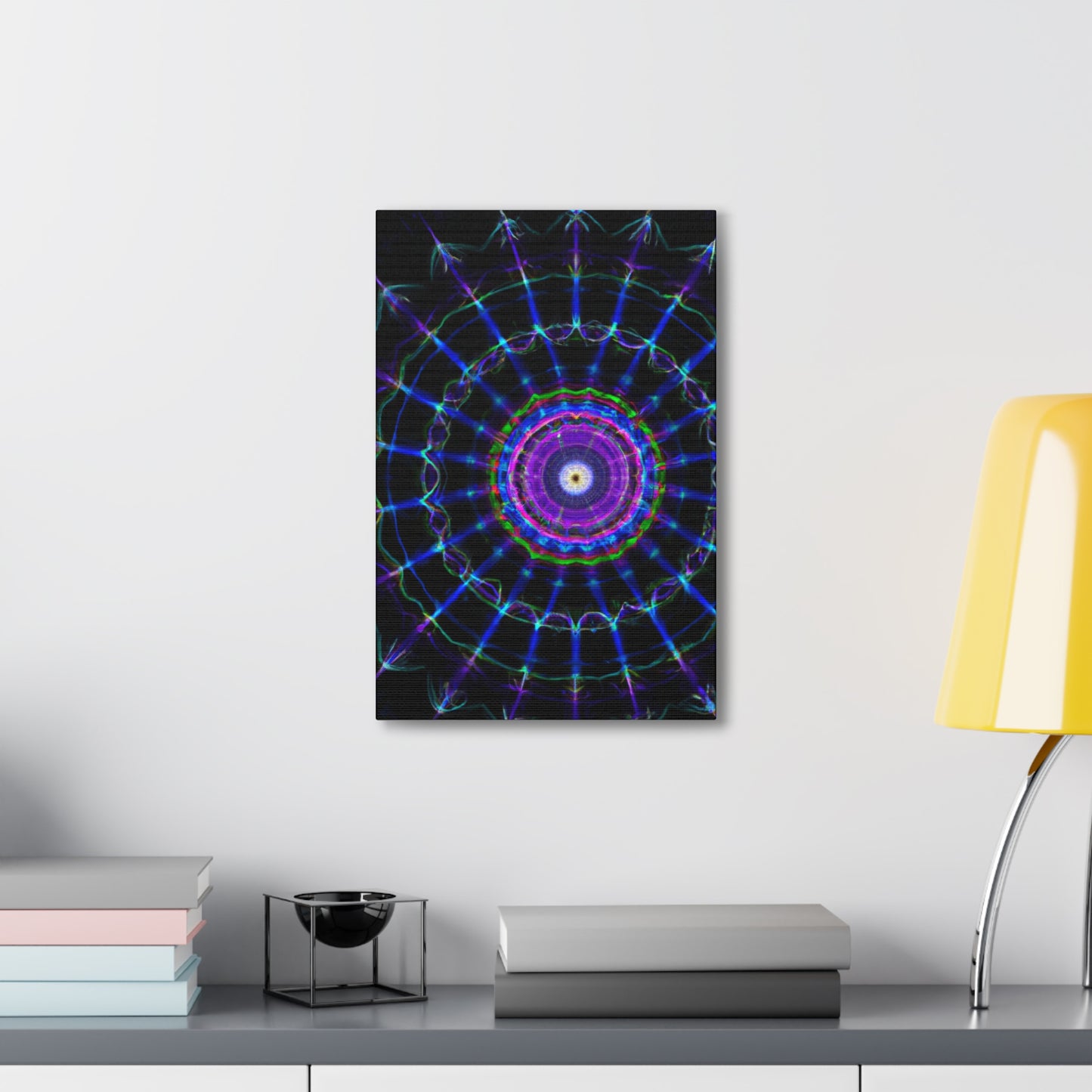 Neon Infinity Vortex. Trippy Infinity Patterns Art Canvas