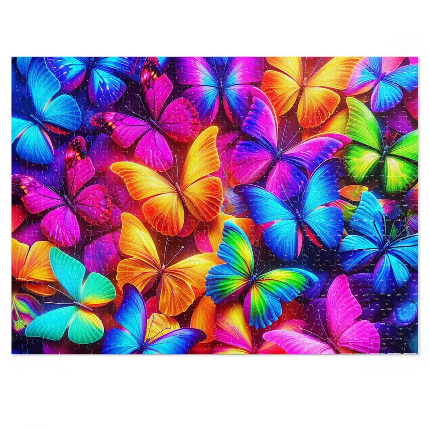Neon Flutter. - Neon Butterflies Puzzle30, 110, 252, and 1000 Pieces