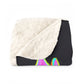 "Rainbow Illusions" - NEON Unicorns Art Sherpa Blanket