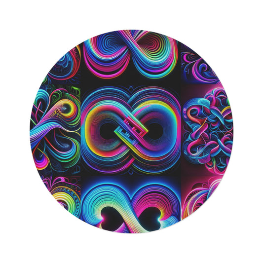 Optical Phantasmagoria Infinity Patterns Round Rug
