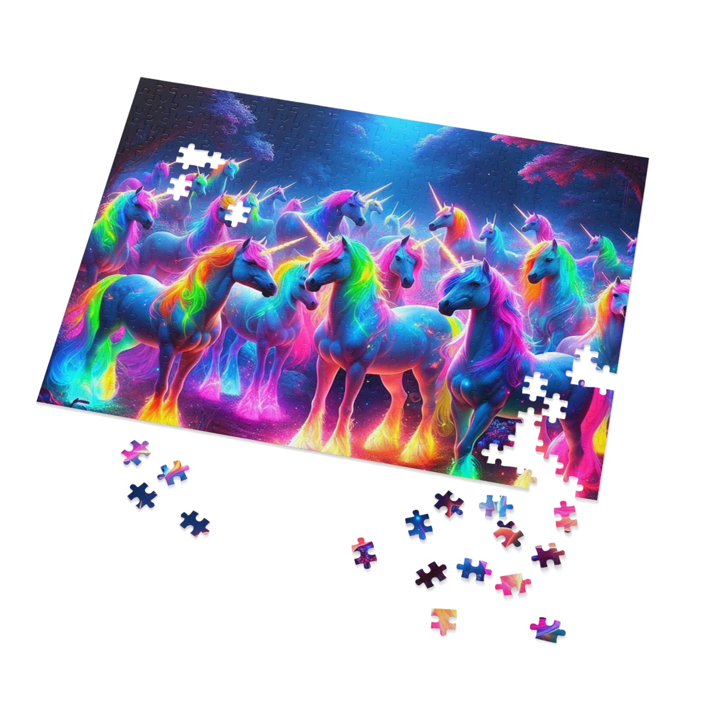 Neonu-Cluster - Neon Unicorns Puzzle 30, 110, 252, and 1000 Pieces