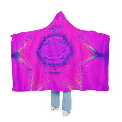 "Infinite Spectrum" - NEON Infinity Patterns Art Hooded Snuggle Blanket