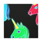 "Neon Rainbow Unicorn Cluster" NEON Unicorns Art Canvas