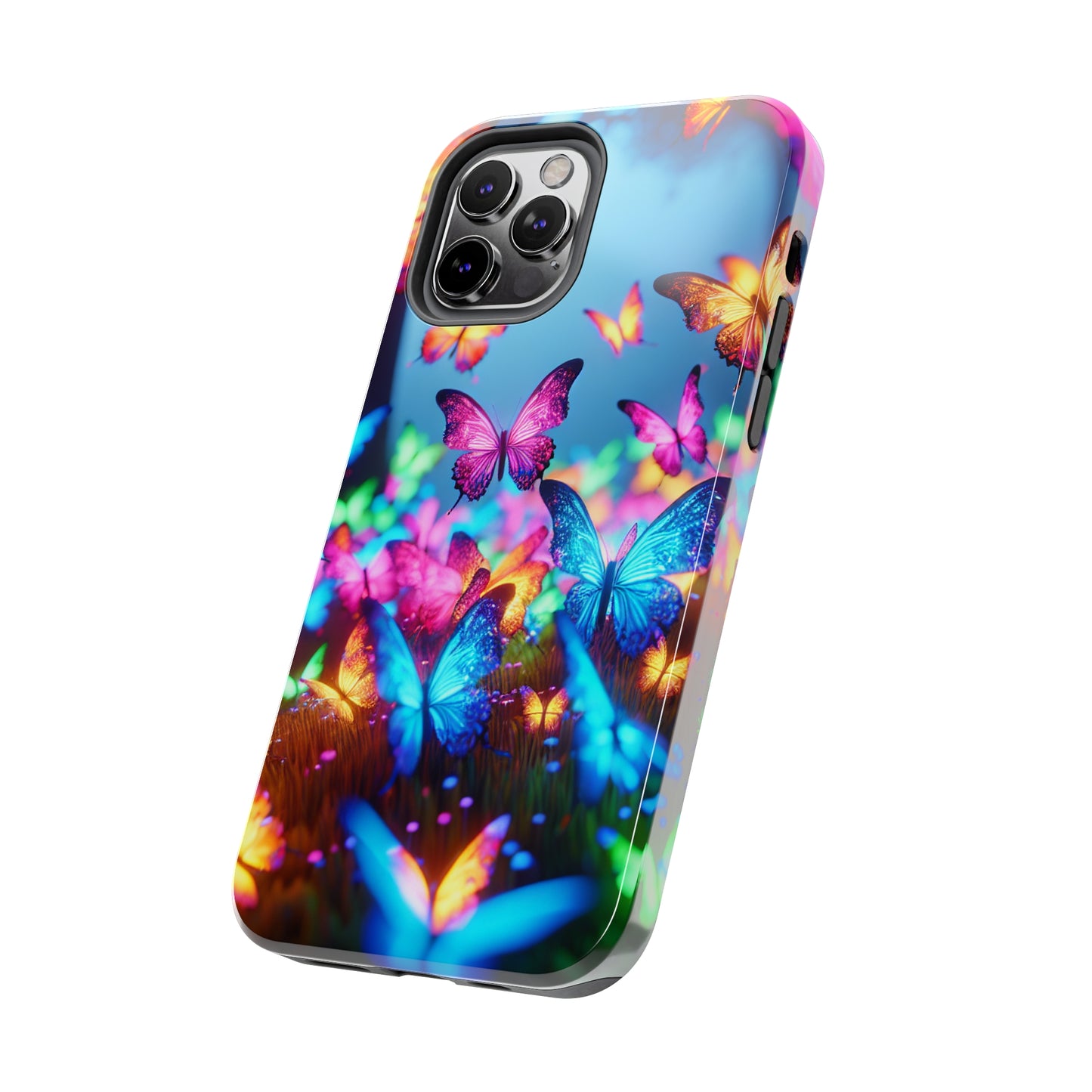 "Neon Butterflies Awakening" NEON Butterflies Tough Phone Case