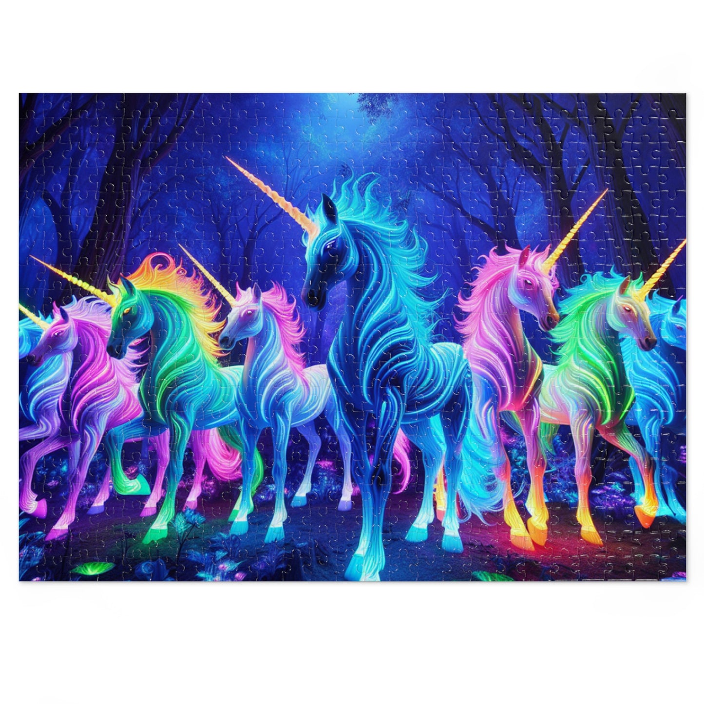 Neon Herd. - Neon Unicorns Puzzle