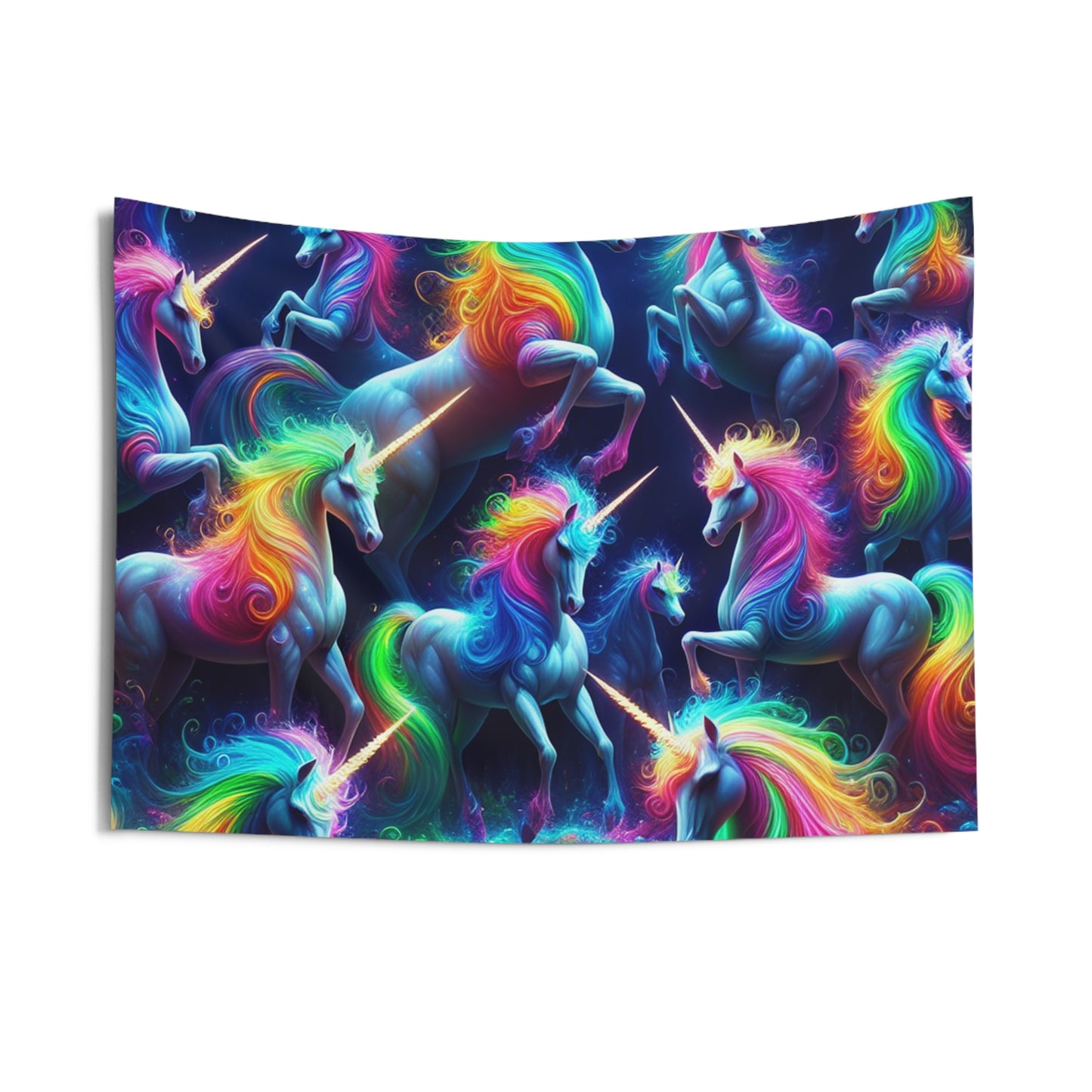 Neon Unicorn Renaissance NEON Unicorns Art Tapestry