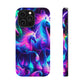 Neon Uniflourish Neon Unicorns Premium Art Magsafe Magnet Tough IPhone 13 14 15 Pro Plus Max and Mini in Matte and Glossy Phone cases
