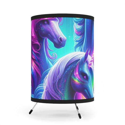 "Neon Unicorns Unity" - NEON Unicorns Art Tripod Lamp